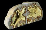 Crystal Filled Septarian Geode Bookends - Utah #184587-3
